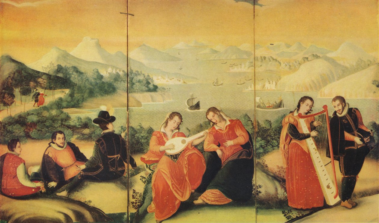 Del av en japansk vikskärm från Keicho-perioden, c1600, 1936 av Unbekannt