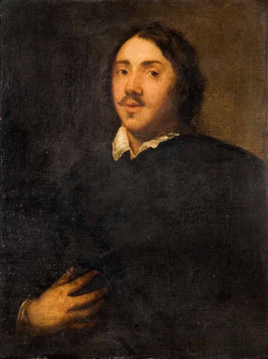 Porträtt av en gentleman i svart, 1700. av Unbekannt