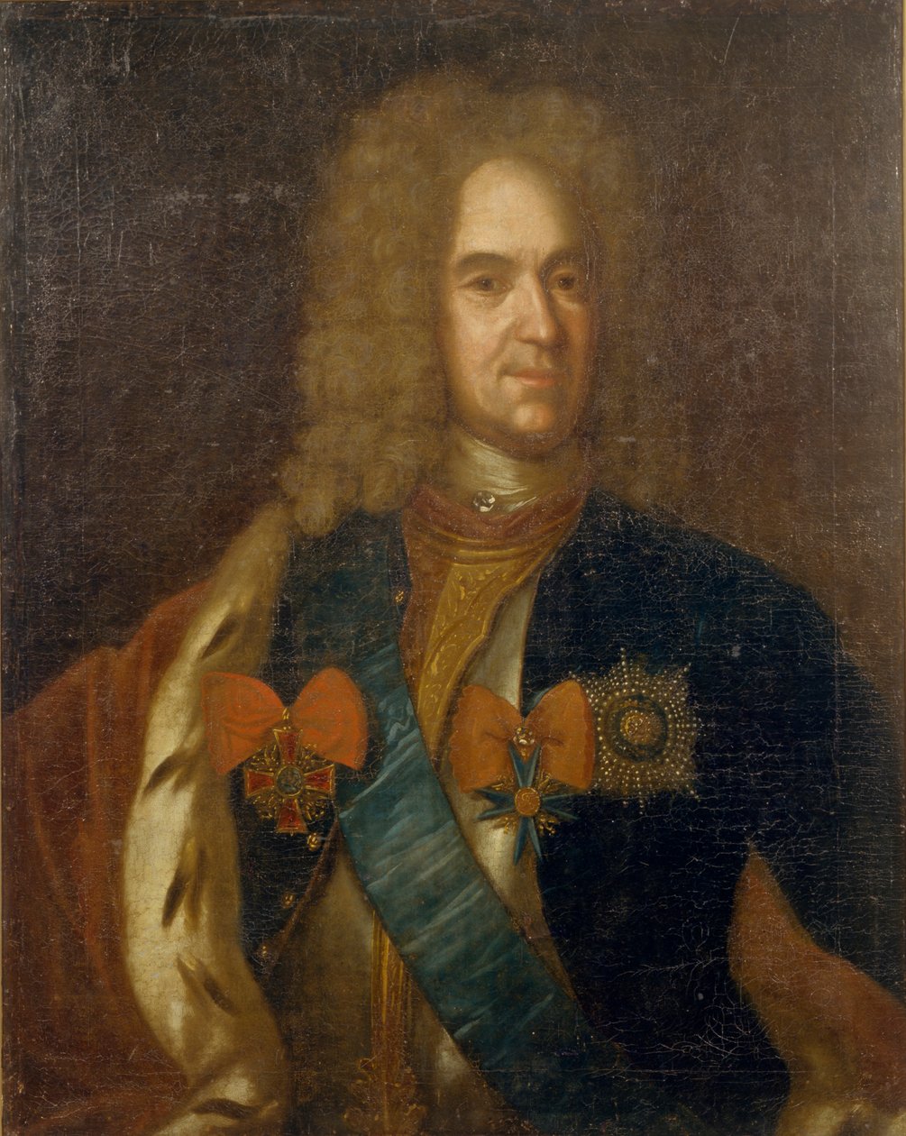 Porträtt av Alexander Danilovich Menshikov, Generalissimo, prins av det heliga romerska riket och hertig av Unbekannt