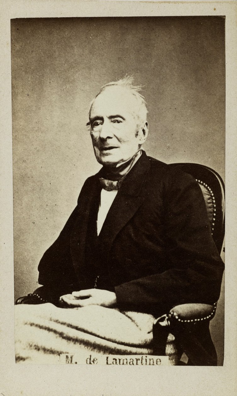 Porträtt av Alphonse de Lamartine 1790-1869, 1860-talet. av Unbekannt