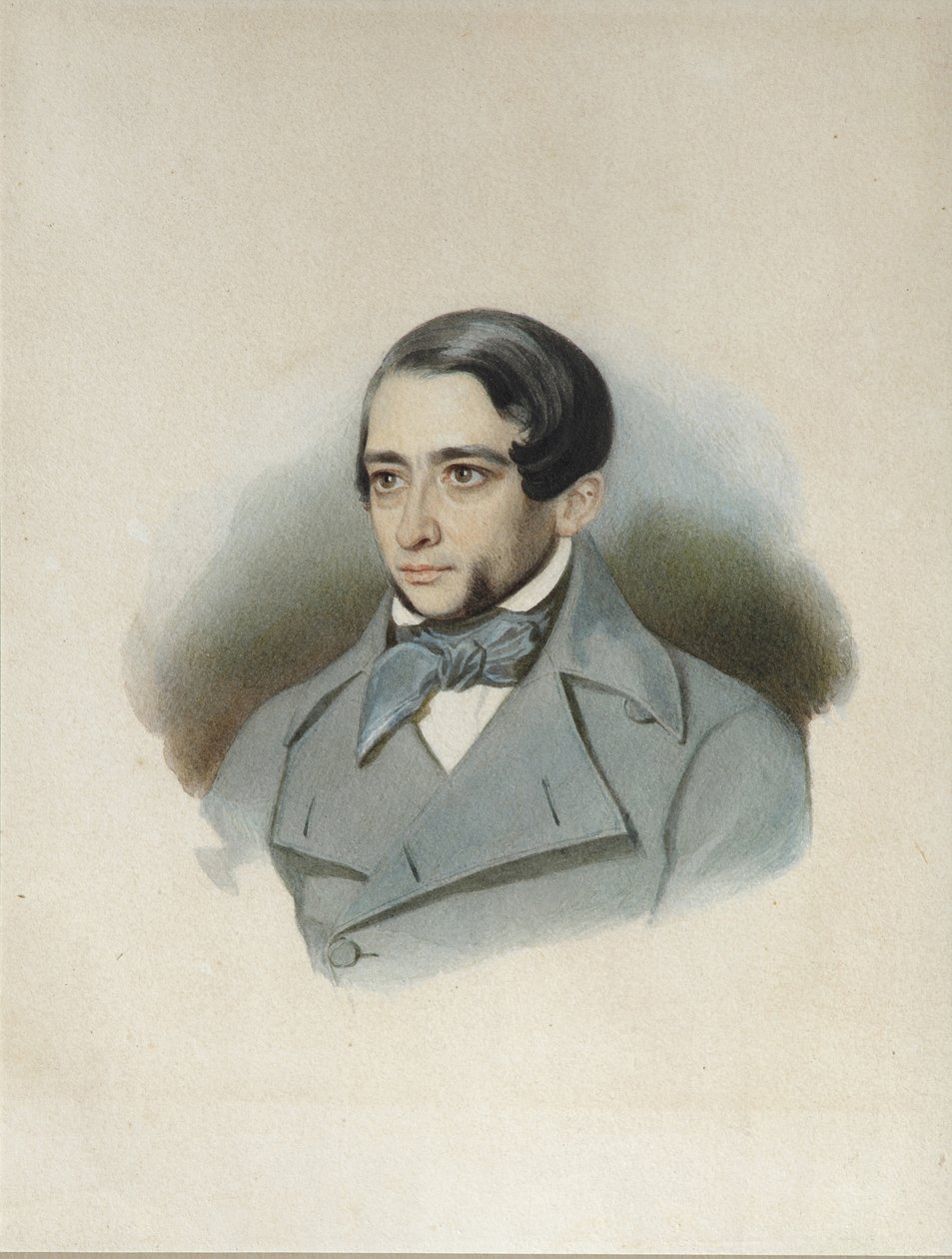 Porträtt av Andrey Alexandrovich Krayevsky 1810-1889, tidigt 1840-tal av Unbekannt