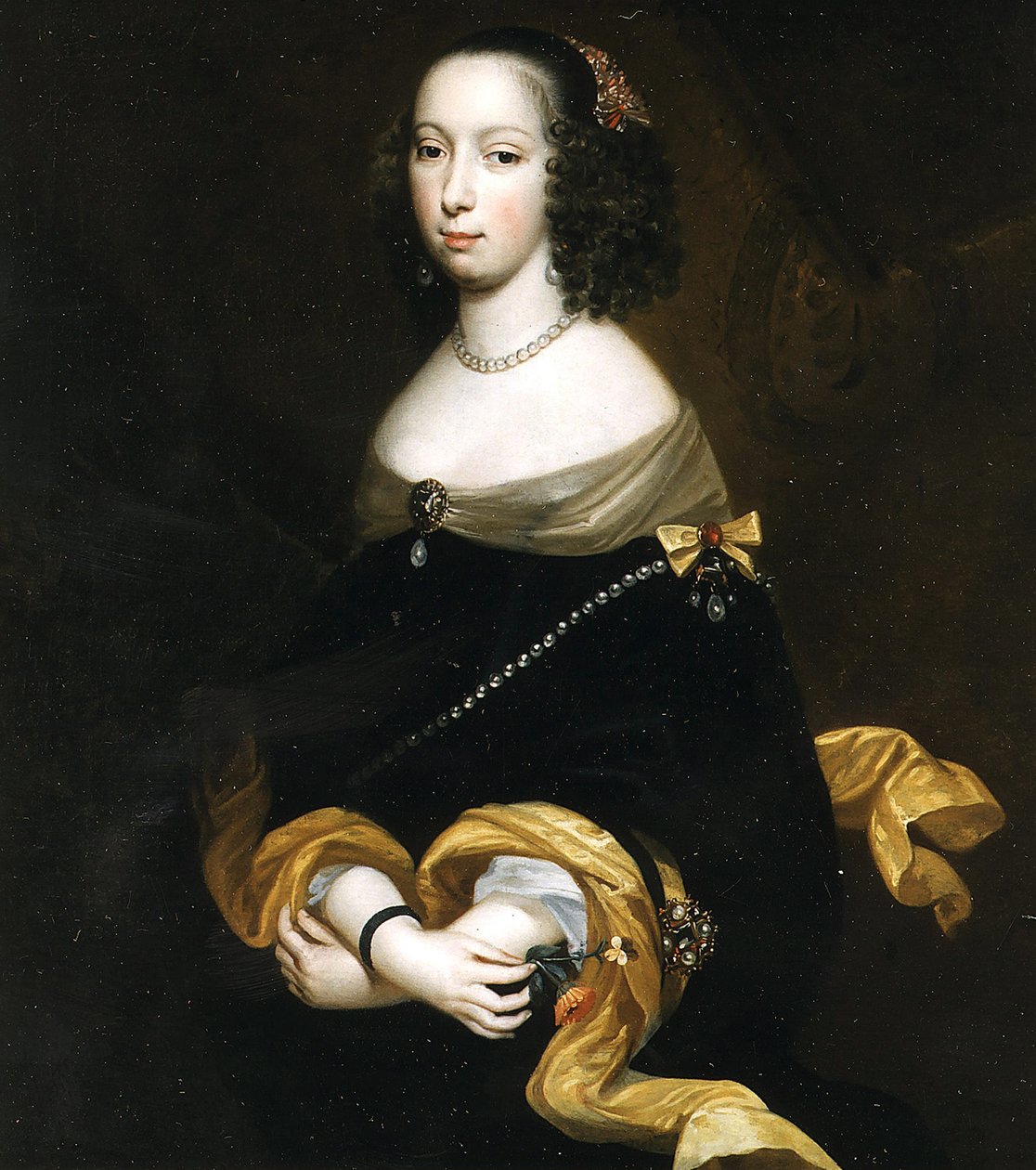 Porträtt av Anne de Croÿ 1564-1635, hertiginna av Aarschot, 1633. av Unbekannt