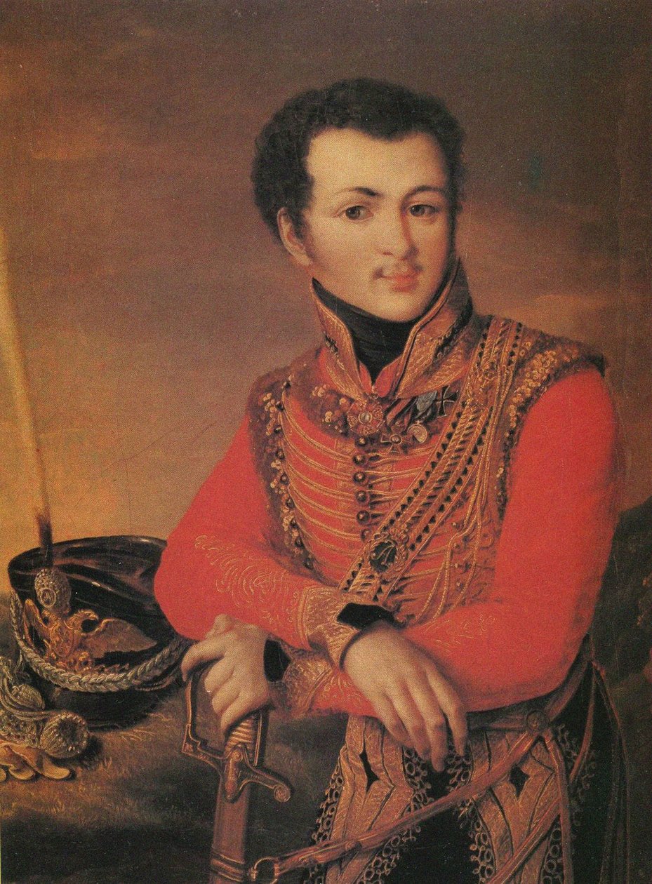 Porträtt av Artemy Lazarev 1791-1813, stabsrittmästare vid livgardets husarregemente, 1820-talet av Unbekannt