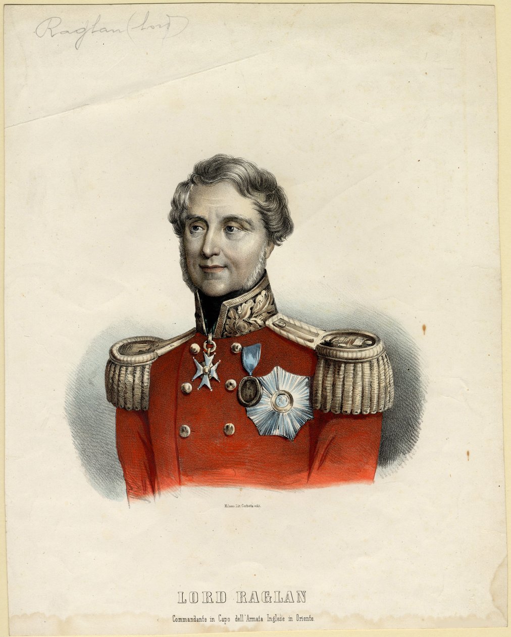 Porträtt av baron Raglan, 1854 av Unbekannt