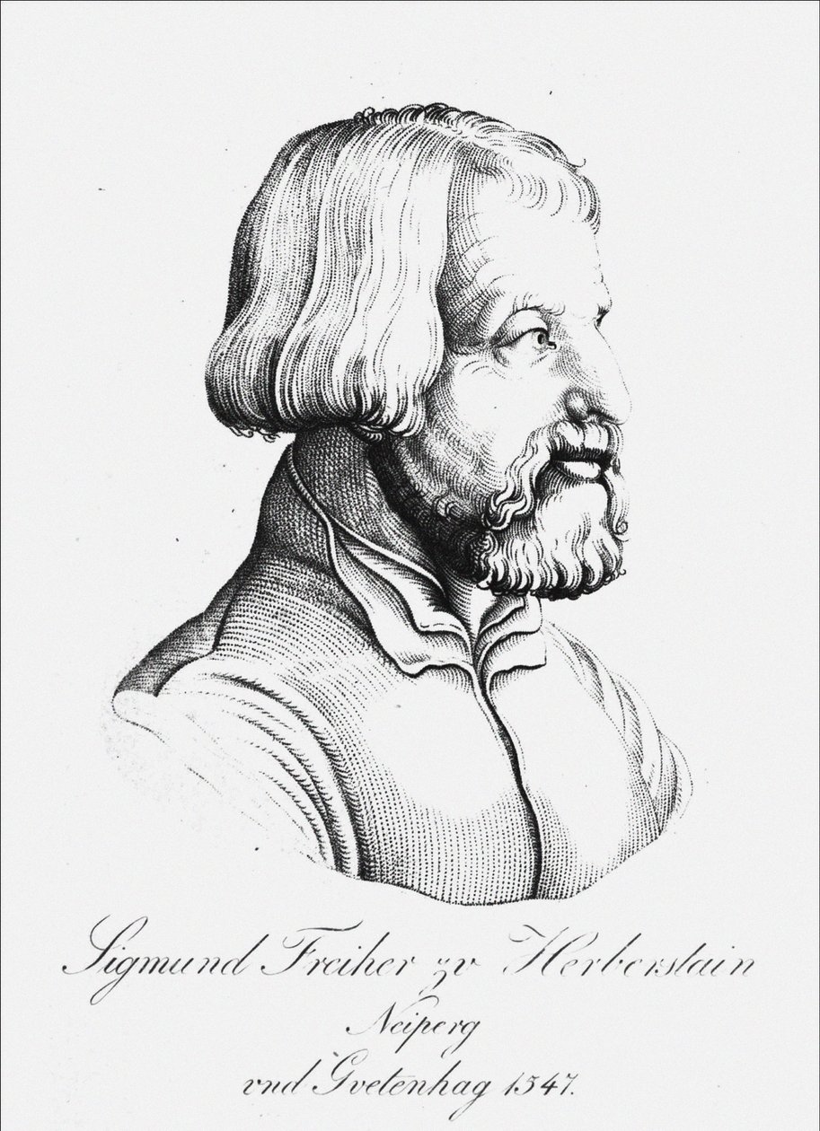 Porträtt av baron Sigmund von Herberstein, ambassadör i Polen och Ryssland, 1547 av Unbekannt