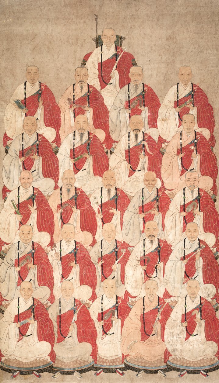 Porträtt av buddhistiska munkar från Obaku-sekten, 1600-talet. av Unbekannt
