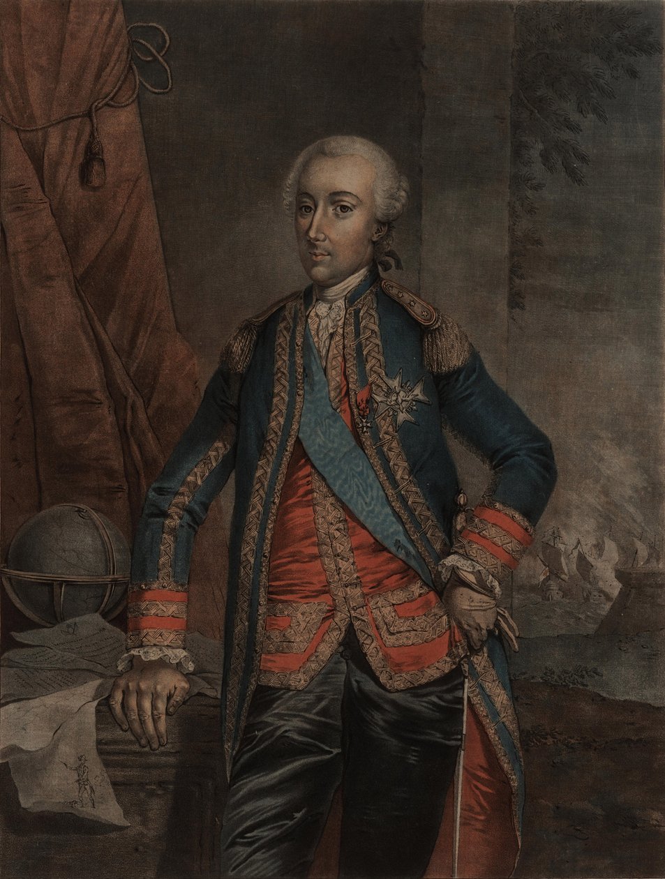 Porträtt av Charles Hector, comte dEstaing 1729-1794, 1778. av Unbekannt