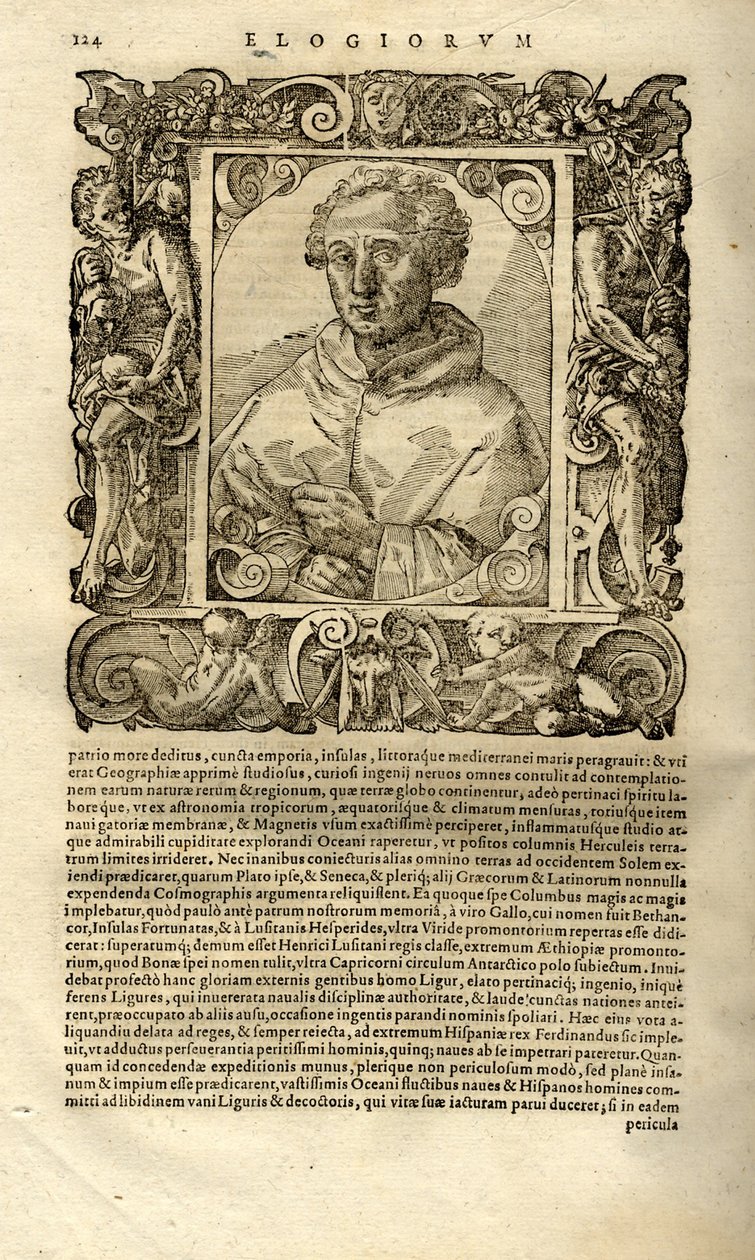 Porträtt av Christopher Columbus. Från Paolo Giovio av Unbekannt