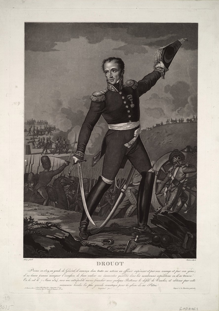 Porträtt av greve general Antoine Drouot 1774-1847, ca 1825 av Unbekannt