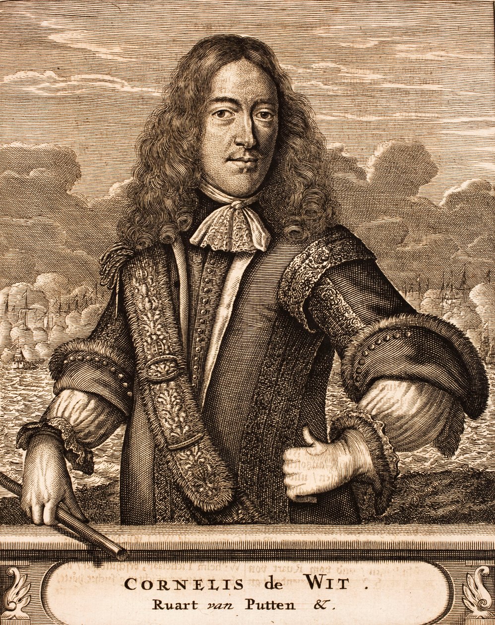 Porträtt av Cornelis de Witt 1623-1672 Från: Krigsscenen, 1675. av Unbekannt