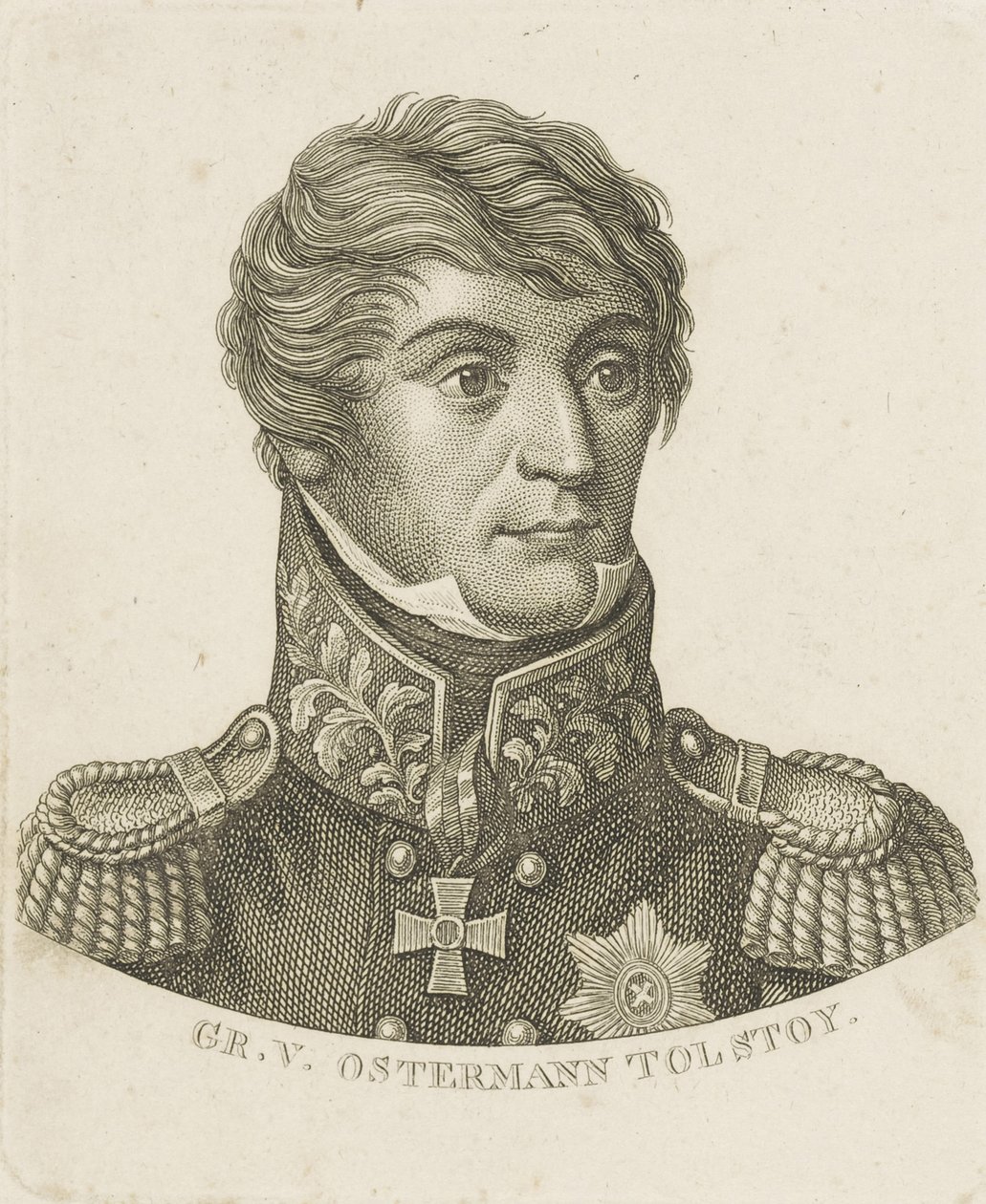 Porträtt av greve Alexander Ivanovich Ostermann-Tolstoj 1772-1857, ca. 1800. av Unbekannt