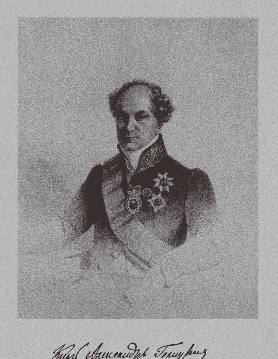Porträtt av greve Alexander Nikolajevitj Golitsyn 1773-1844, ca. 1840 av Unbekannt