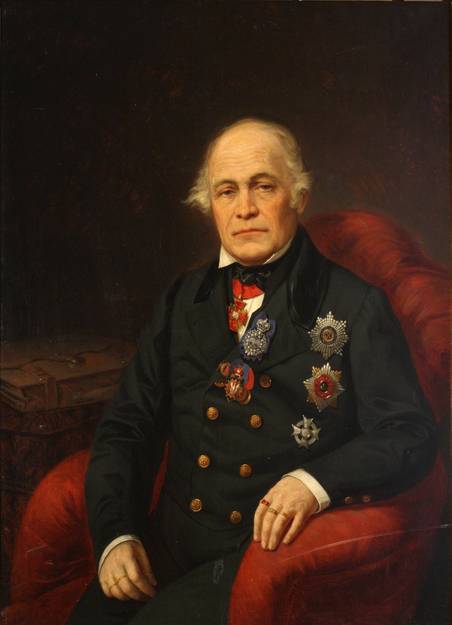 Porträtt av greve Dmitrij Nikolajevitj Bludov 1785-1864, mitten av 1800-talet. av Unbekannt