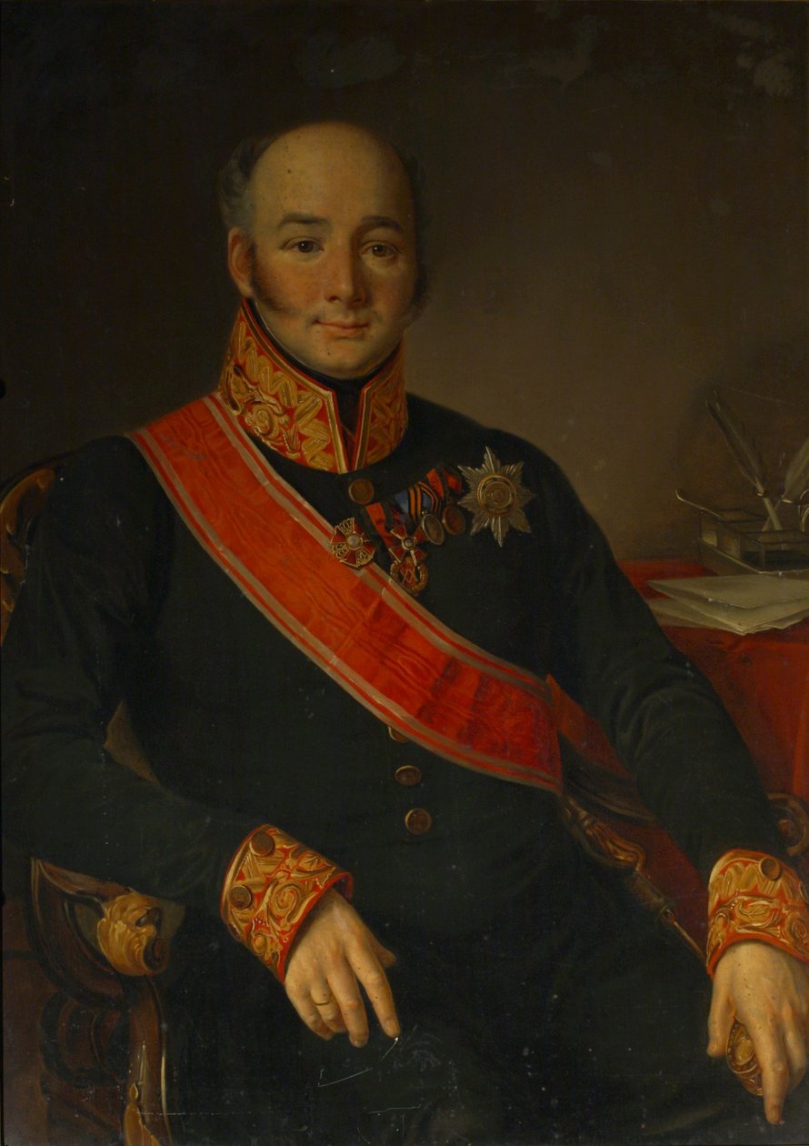 Porträtt av greve Vasilij Olsufyev 1796-1858, 1830-1840-talet av Unbekannt