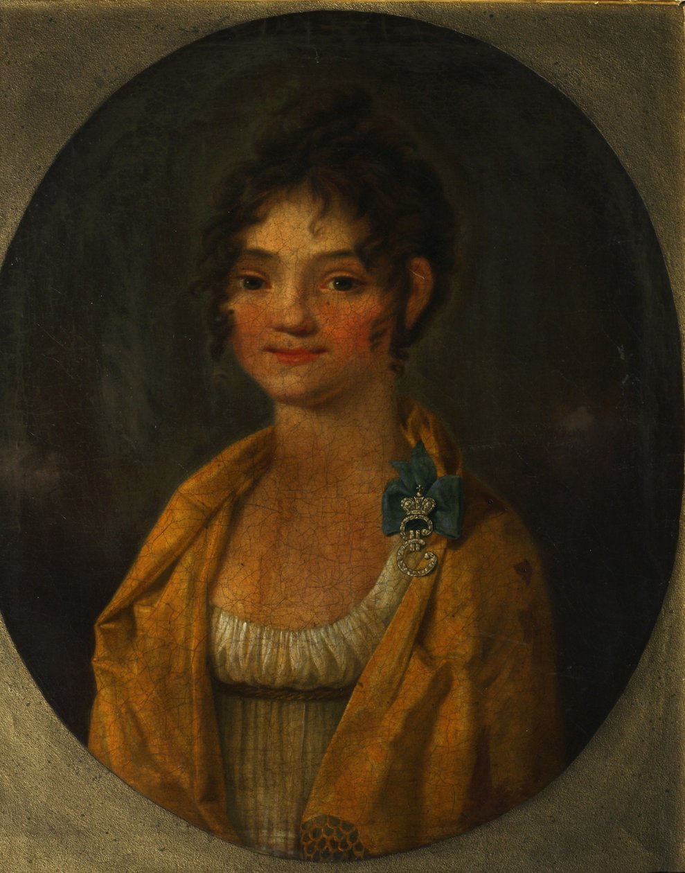 Porträtt av grevinnan Anna Alexeyevna Orlova av Chesma 1785-1848, ca. 1805-1810 av Unbekannt