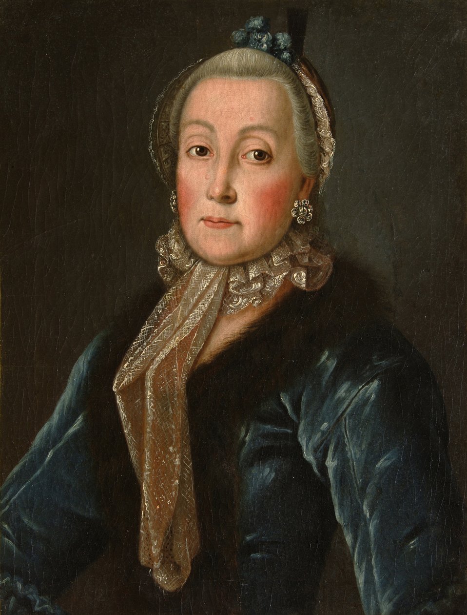 Porträtt av grevinnan Anna Danilovna Trubetskaya 1710-1780, född Drutskaya-Sokolinskaya, andra hälften av 1700-talet. av Unbekannt