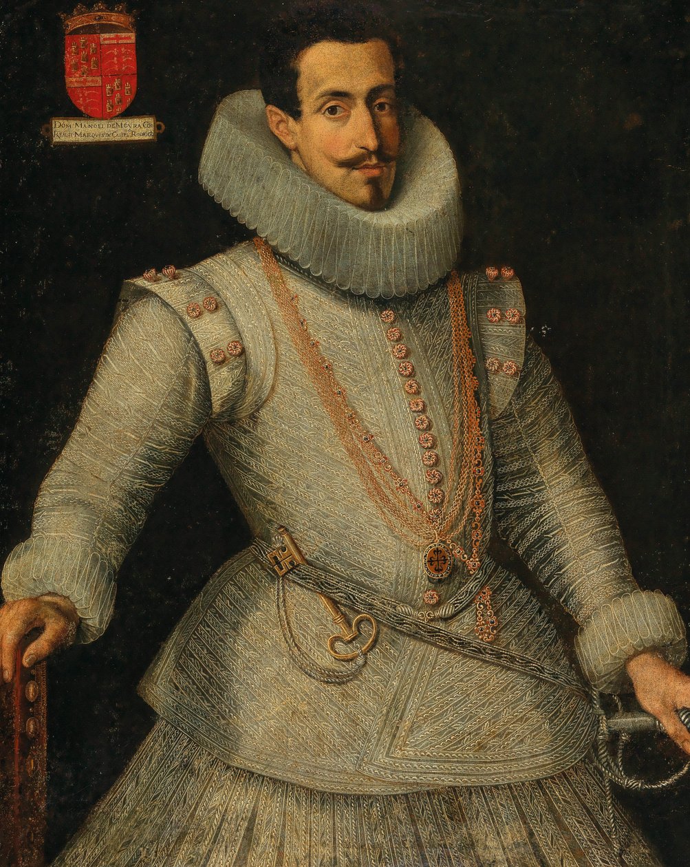 Porträtt av Dom Manuel de Moura Corte-Real, 2:a markisen av Castel Rodrigo 1590-1651. av Unbekannt