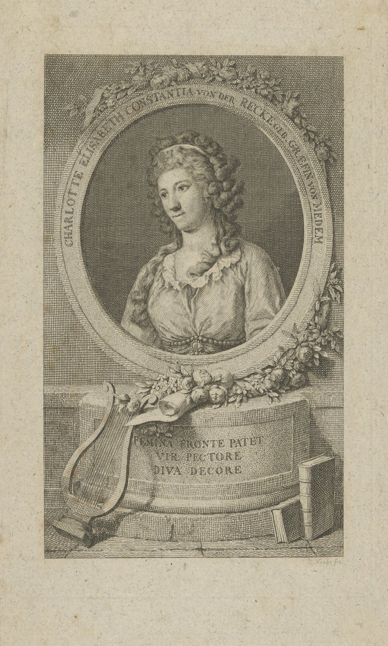 Porträtt av Elisa von der Recke 1754-1833, 1792. av Unbekannt