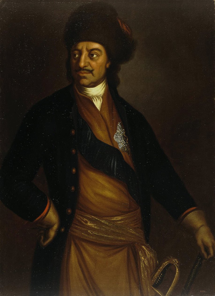 Porträtt av kejsar Peter I den store 1672-1725, tidigt 1700-tal. av Unbekannt