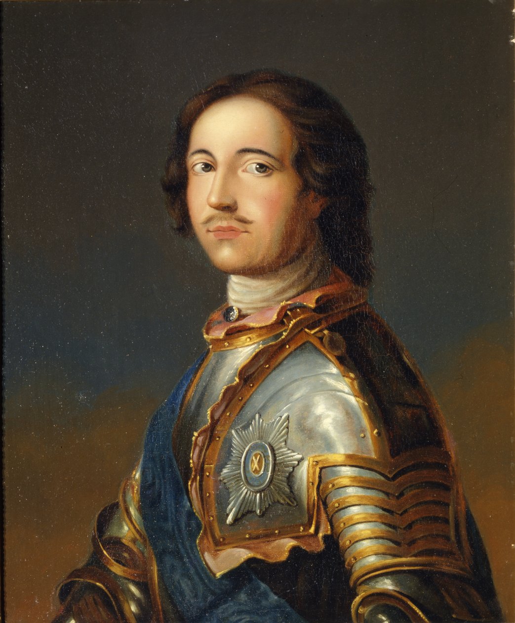 Porträtt av kejsar Peter I den store 1672-1725 i Knight Armor av Unbekannt