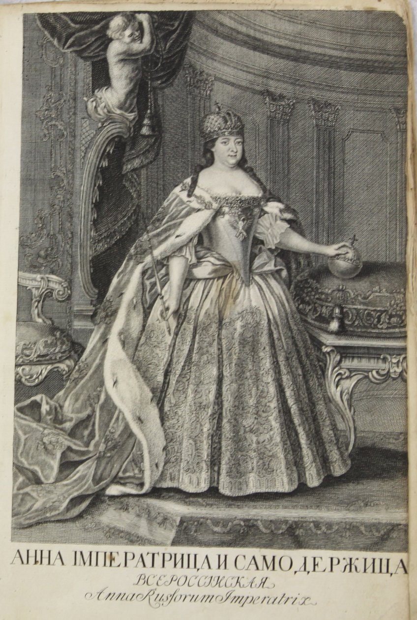 Porträtt av kejsarinnan Anna Ioannovna 1693-1740, 1730 av Unbekannt