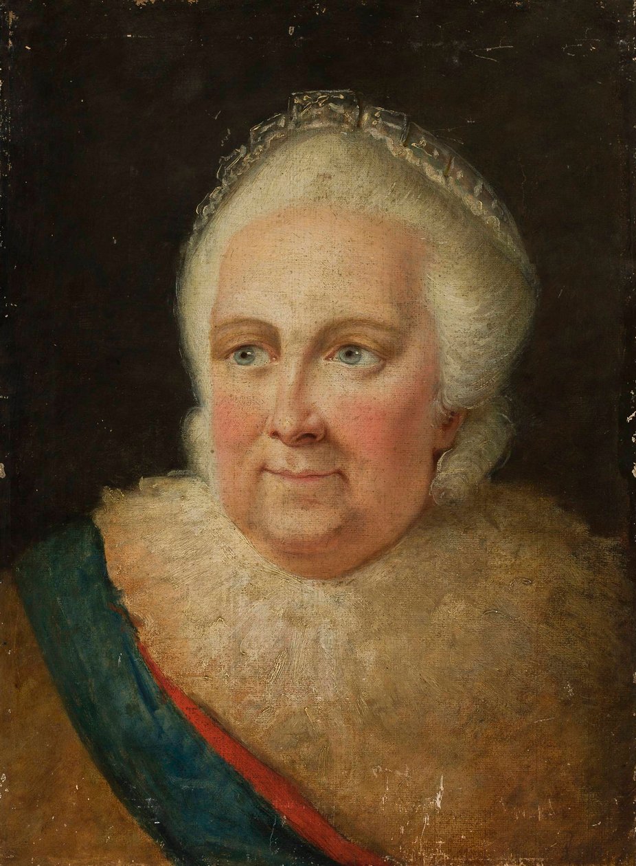 Porträtt av kejsarinnan Katarina II 1729-1796, slutet av 1790-talet. av Unbekannt