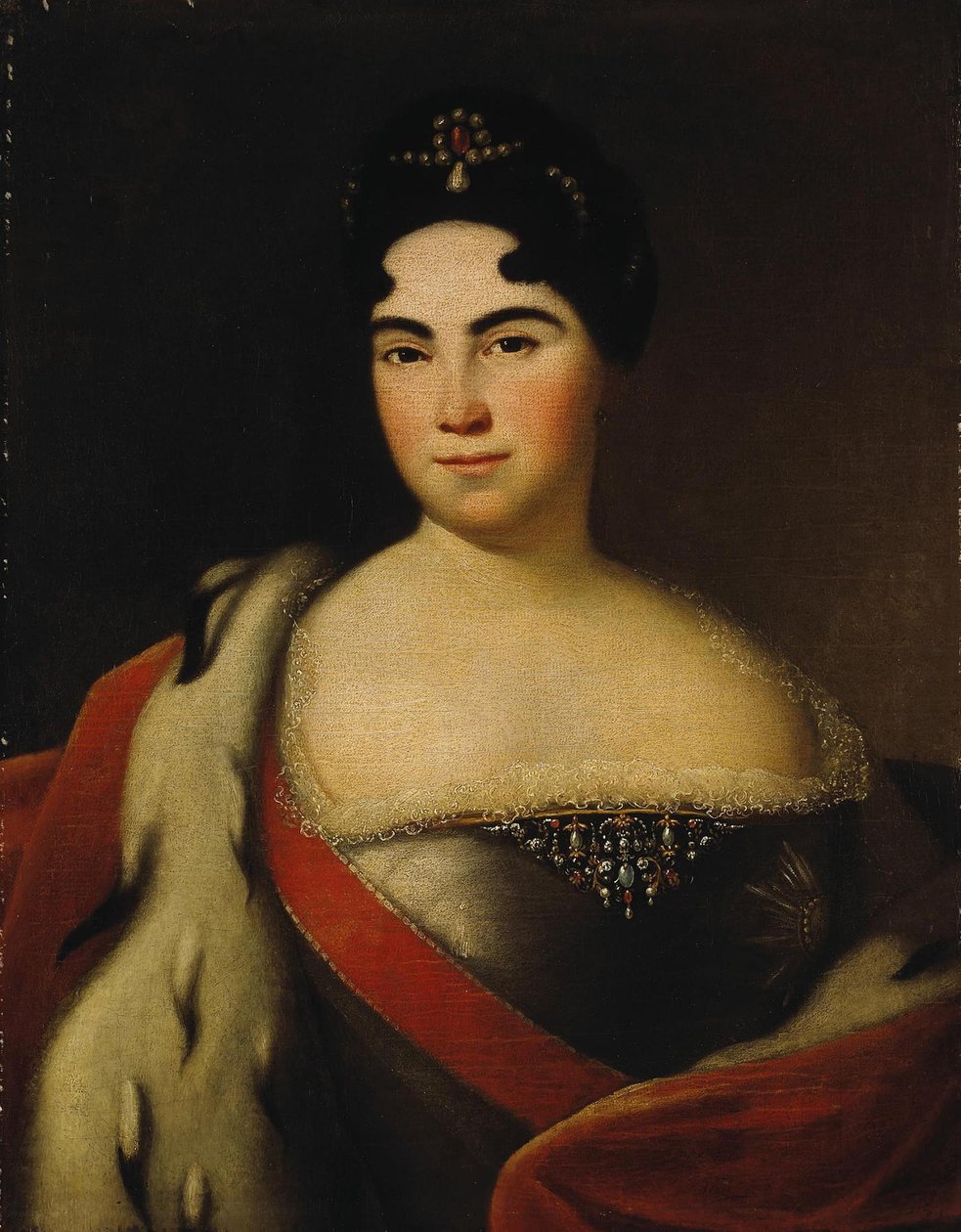Porträtt av kejsarinnan Catherine I. 1684-1727, första tredjedelen av 1700-talet av Unbekannt
