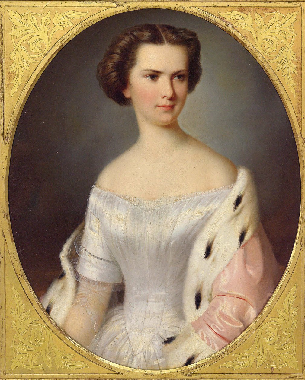 Porträtt av kejsarinnan Elisabeth av Österrike, ca 1855. av Unbekannt