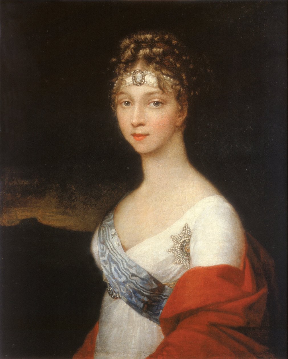 Porträtt av kejsarinnan Elizabeth Alexeievna, prinsessan Louise av Baden 1779-1826, efter 1806 av Unbekannt