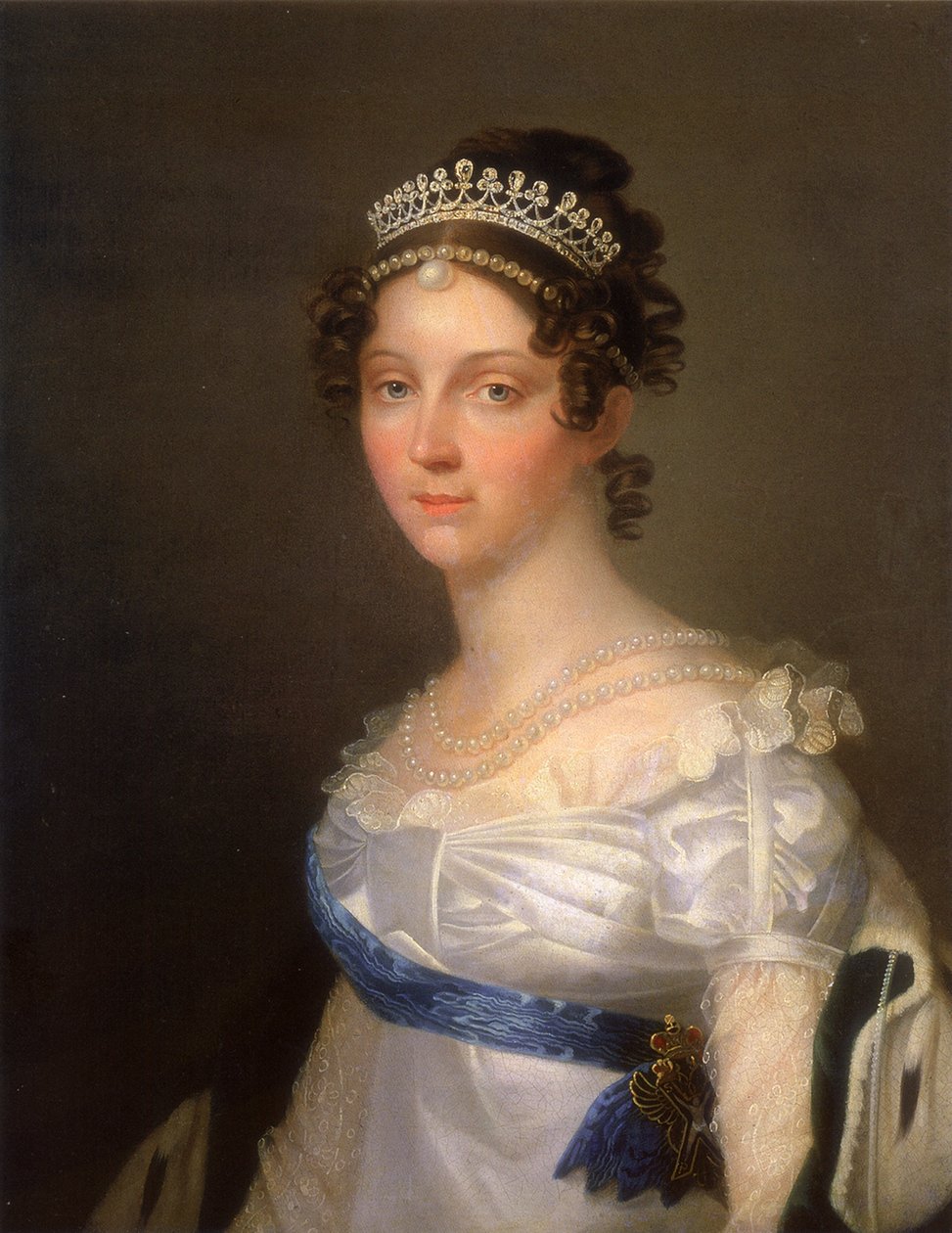 Porträtt av kejsarinnan Elizabeth Alexeievna, prinsessan Louise av Baden 1779-1826, efter 1806 av Unbekannt