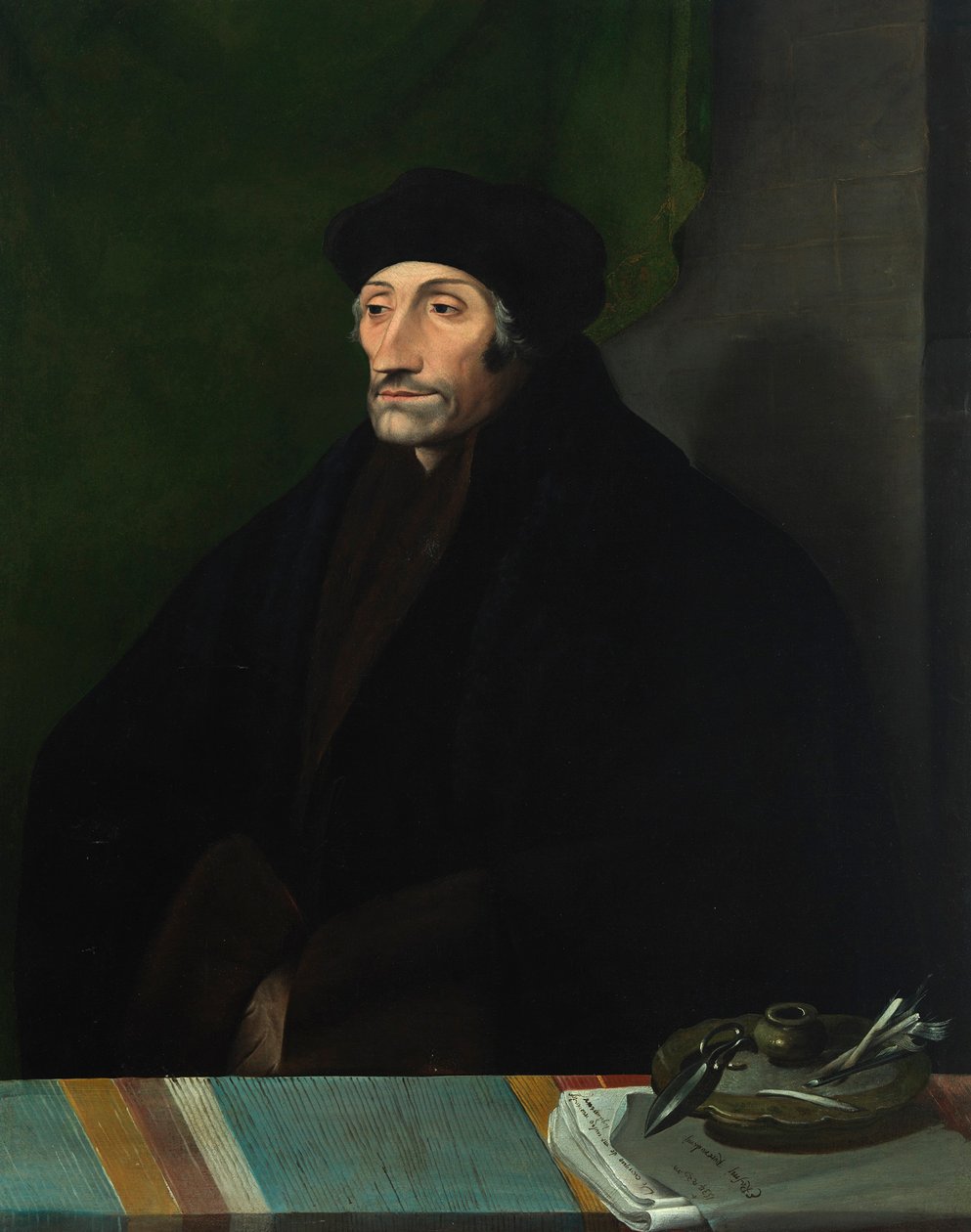 Porträtt av Erasmus av Rotterdam 1467-1536, 1500-talet. av Unbekannt