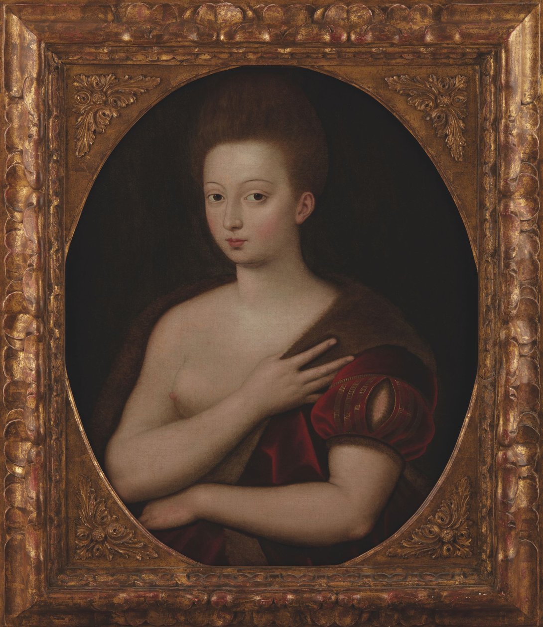 Porträtt av Gabrielle dEstrées 1573-1599, före 1600. av Unbekannt
