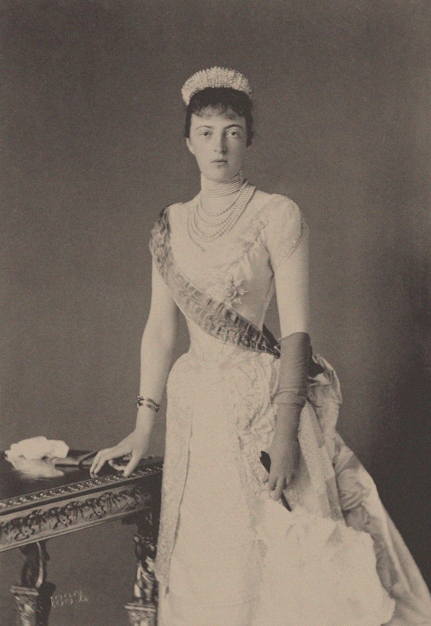 Porträtt av storhertiginnan Anastasia Mikhailovna av Ryssland 1860-1922, 1889. av Unbekannt