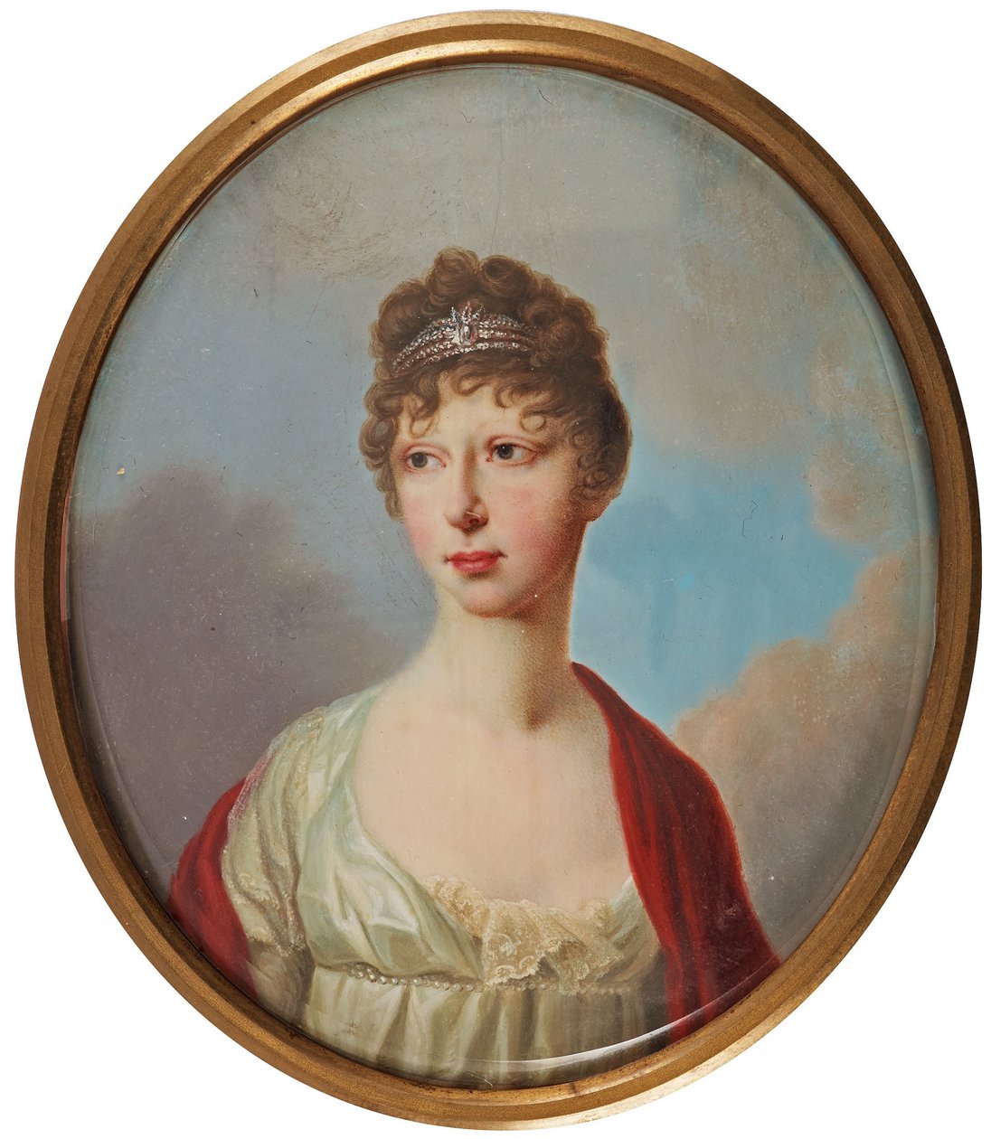 Porträtt av storhertiginnan Maria Pavlovna av Ryssland 17861859, 1800-talet av Unbekannt