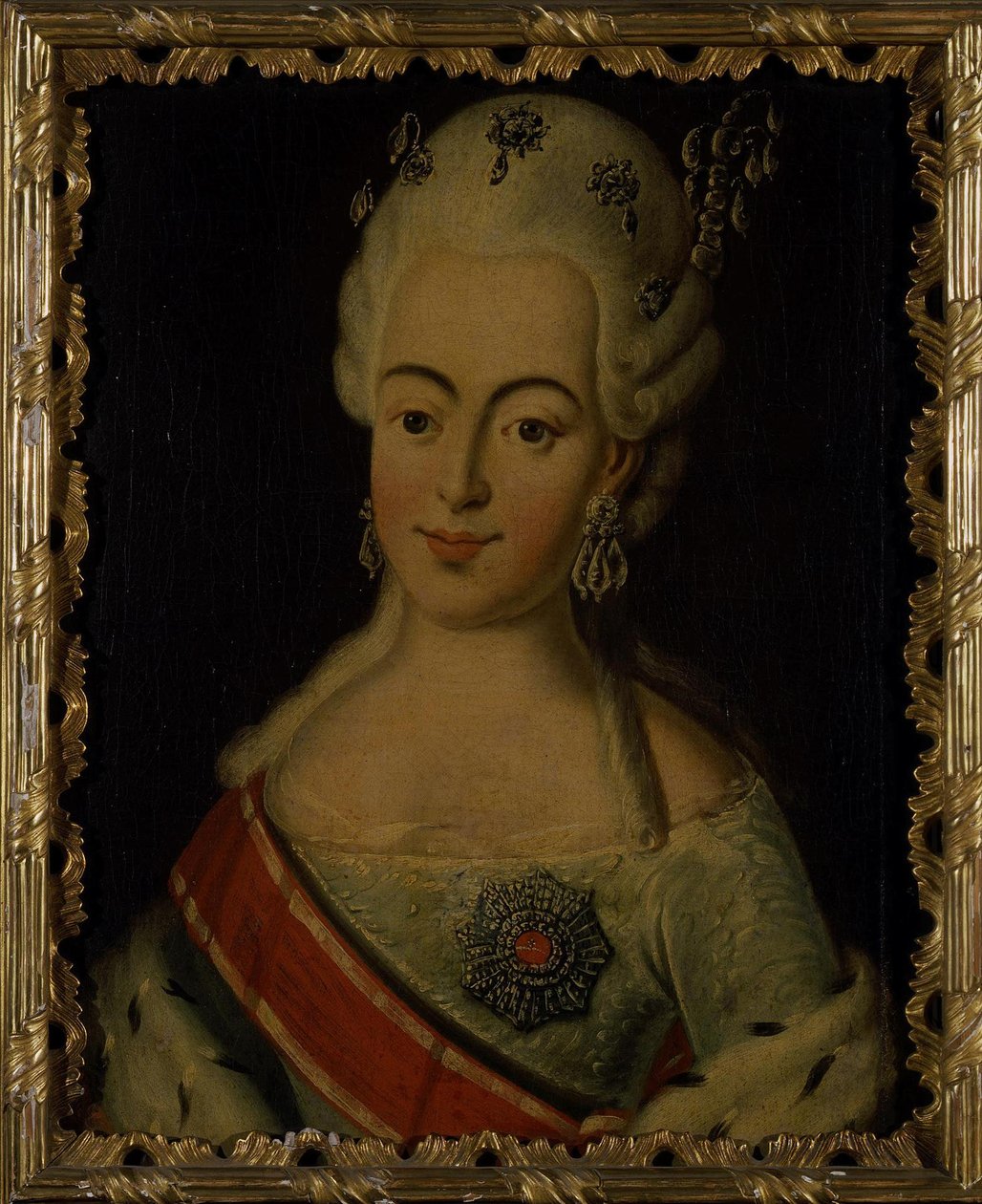 Porträtt av storhertiginnan Natalia Alexeyevna av Ryssland 1755-1776, prinsessan Wilhelmina Louisa av Han av Unbekannt