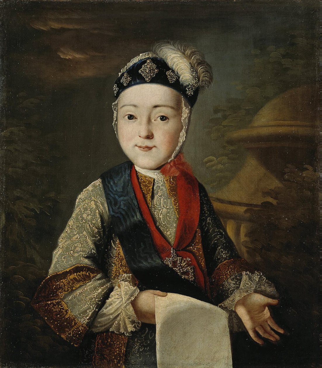 Porträtt av storhertig Pavel Petrovich 1754-1801 som barn, mitten av 1700-talet. av Unbekannt