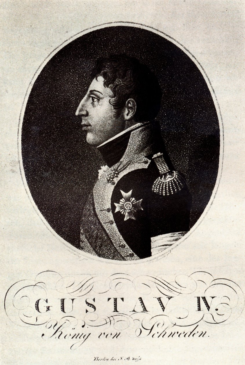 Porträtt av Gustav IV Adolf av Sverige, tidigt 1800-tal. av Unbekannt
