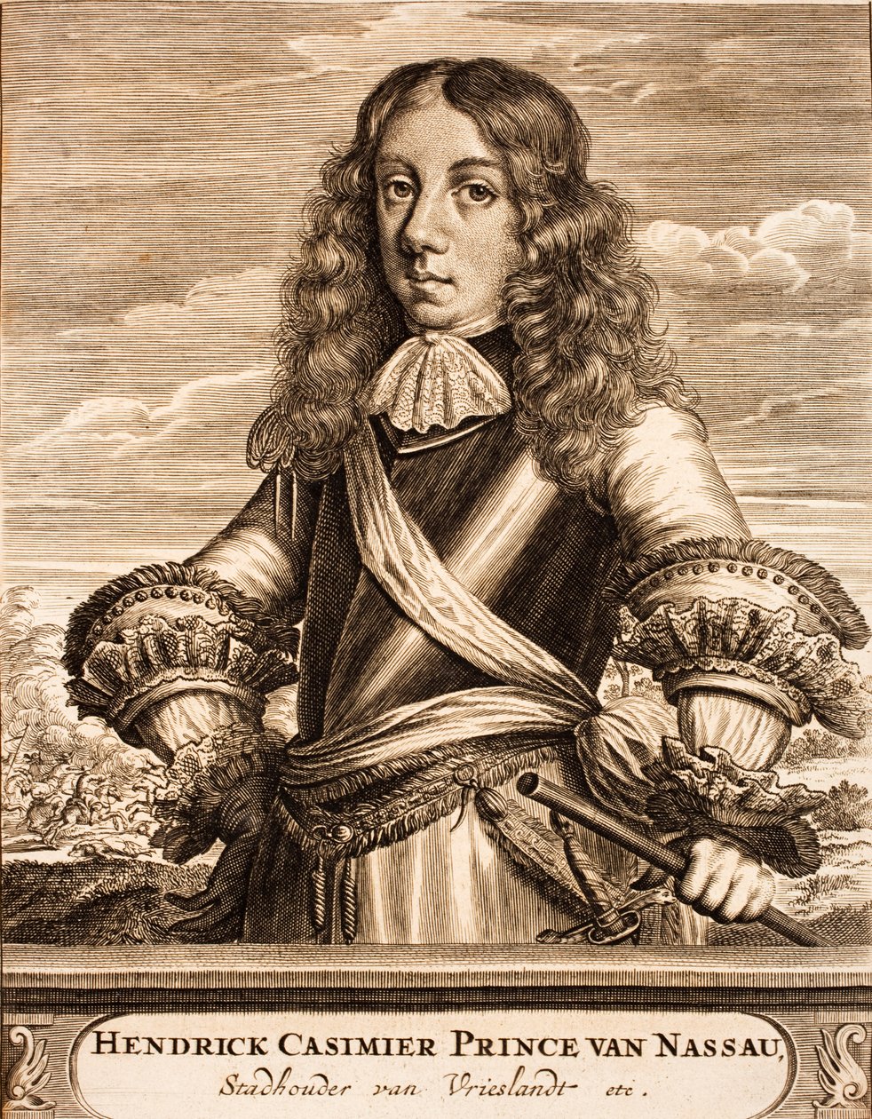 Porträtt av Henry Casimir II 1657-1696, prins av Nassau-Dietz, 1675. av Unbekannt