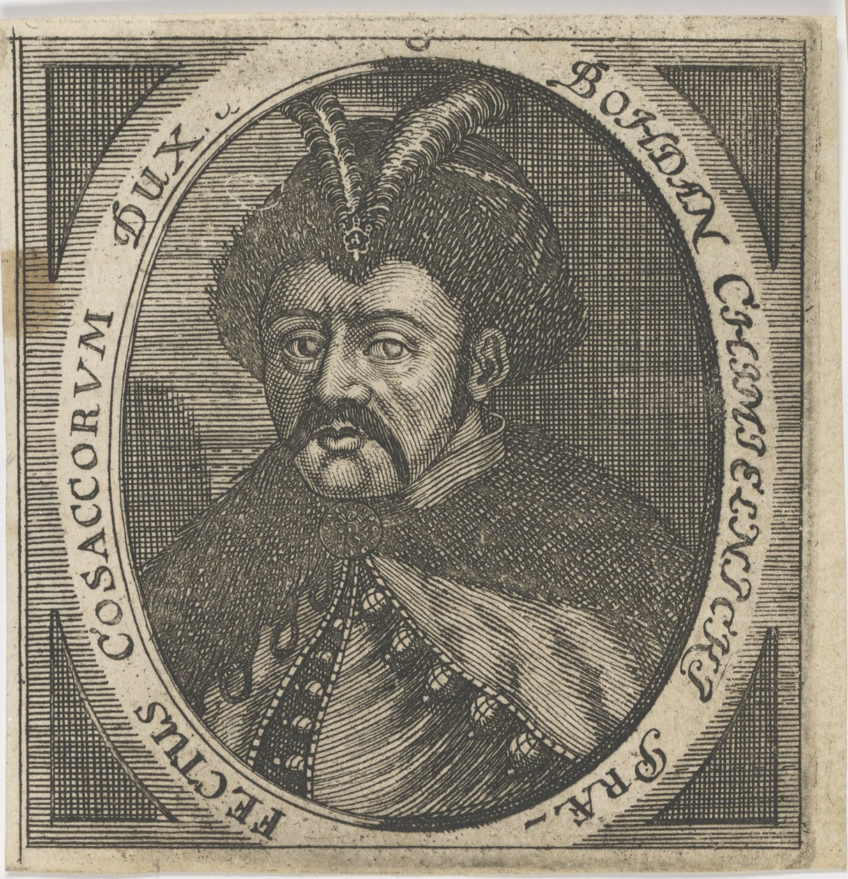 Porträtt av Hetman Bohdan Khmelnytsky 1595-1657, efter 1650. av Unbekannt