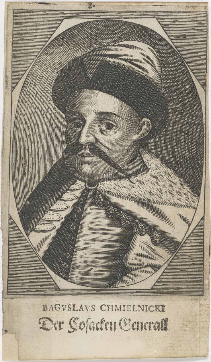 Porträtt av Hetman Bohdan Khmelnytsky 1595-1657, efter 1650. av Unbekannt