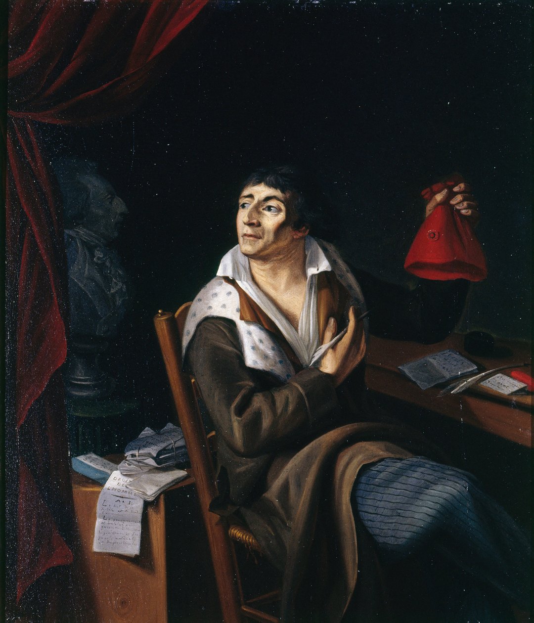 Porträtt av Jean-Paul Marat 1743-1793, ca. 1793. av Unbekannt