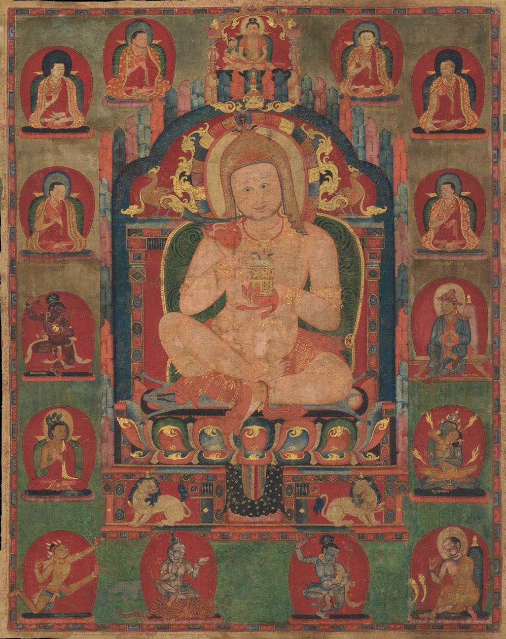 Porträtt av Jnanatapa Deltog av Lamas och Mahasiddhas, ca. 1350. av Unbekannt