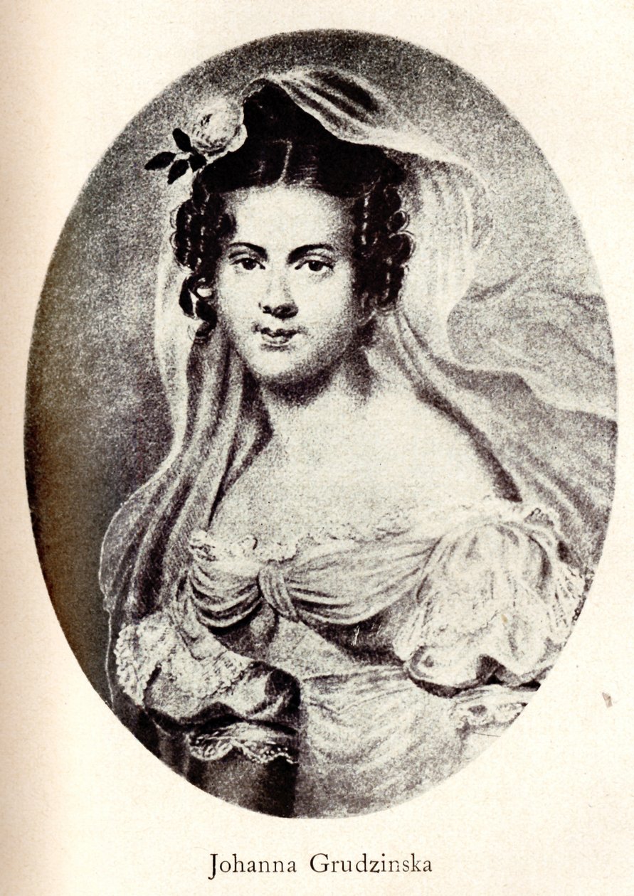 Porträtt av Joanna Grudzinska, tidigt 1800-tal. av Unbekannt