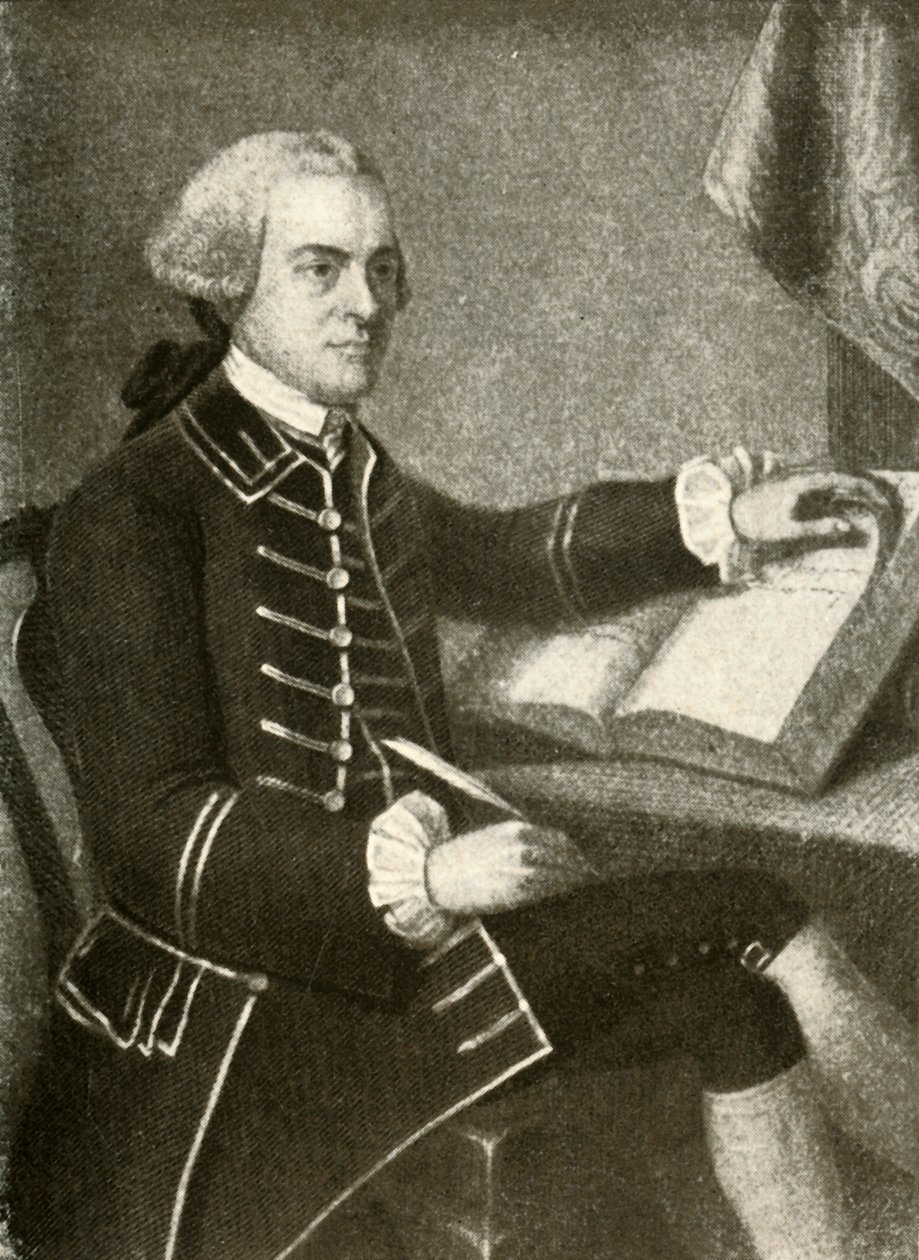 Porträtt av John Hancock, i rock med dubbla fickflikar, c1780, 1937. av Unbekannt
