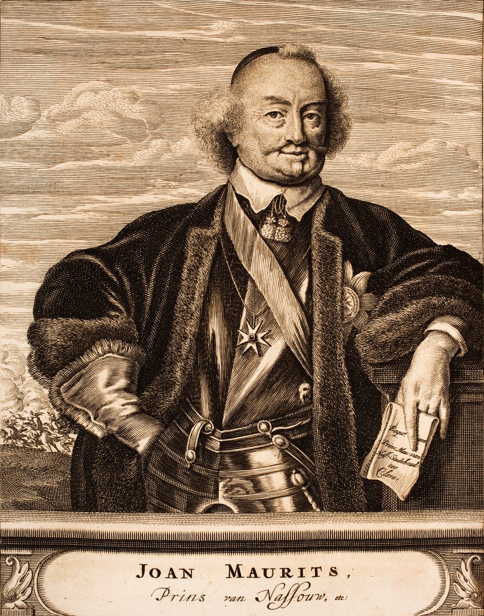 Porträtt av John Maurice, Prins av Nassau-Siegen 1604-1679, 1675. av Unbekannt