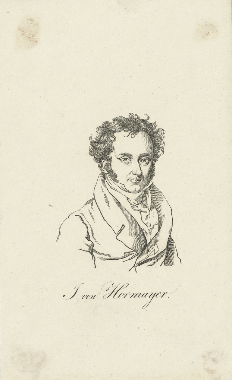 Porträtt av Joseph Hormayr, Baron zu Hortenburg 1781-1848. av Unbekannt