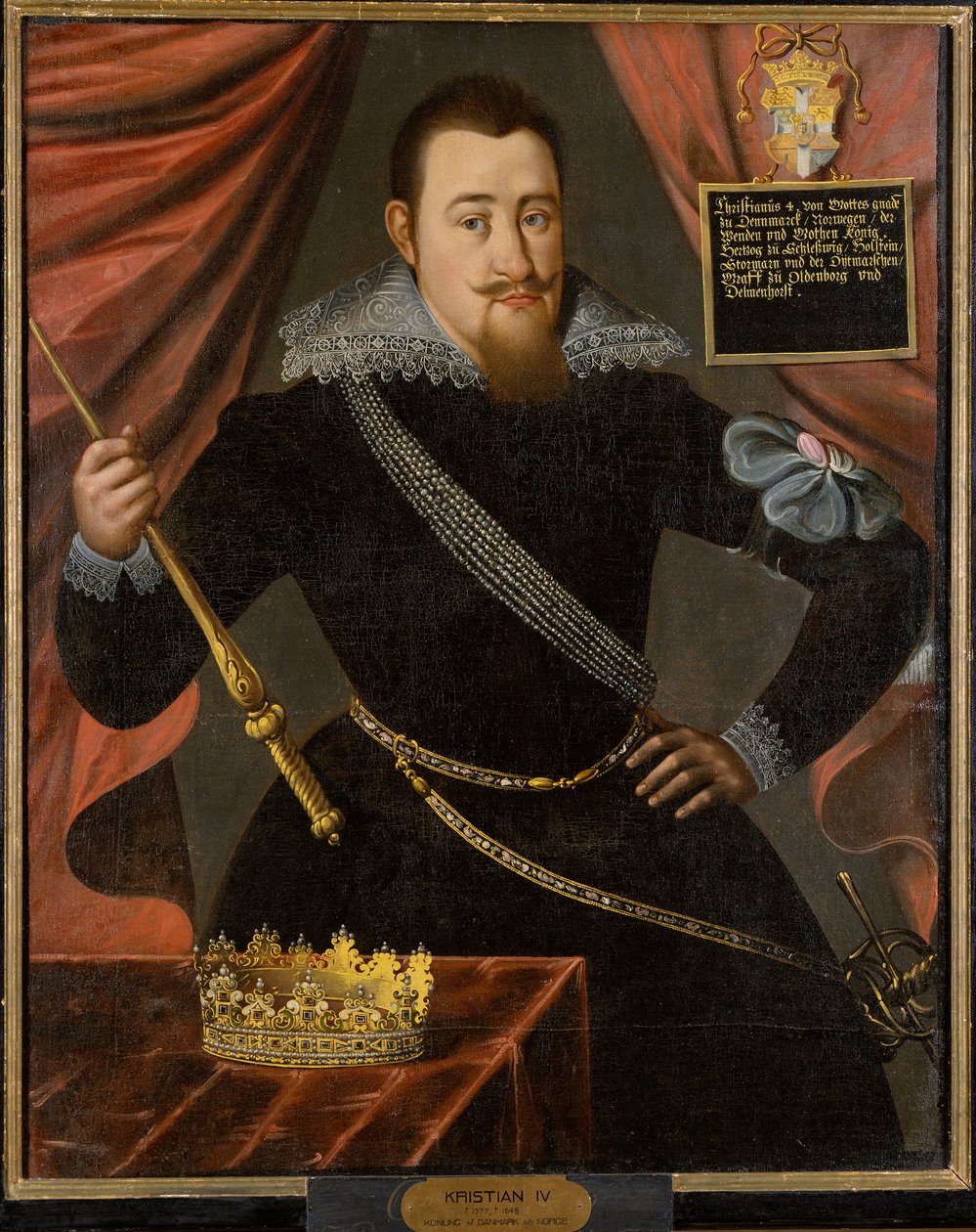 Porträtt av kung Christian IV av Danmark 1577-1648. av Unbekannt