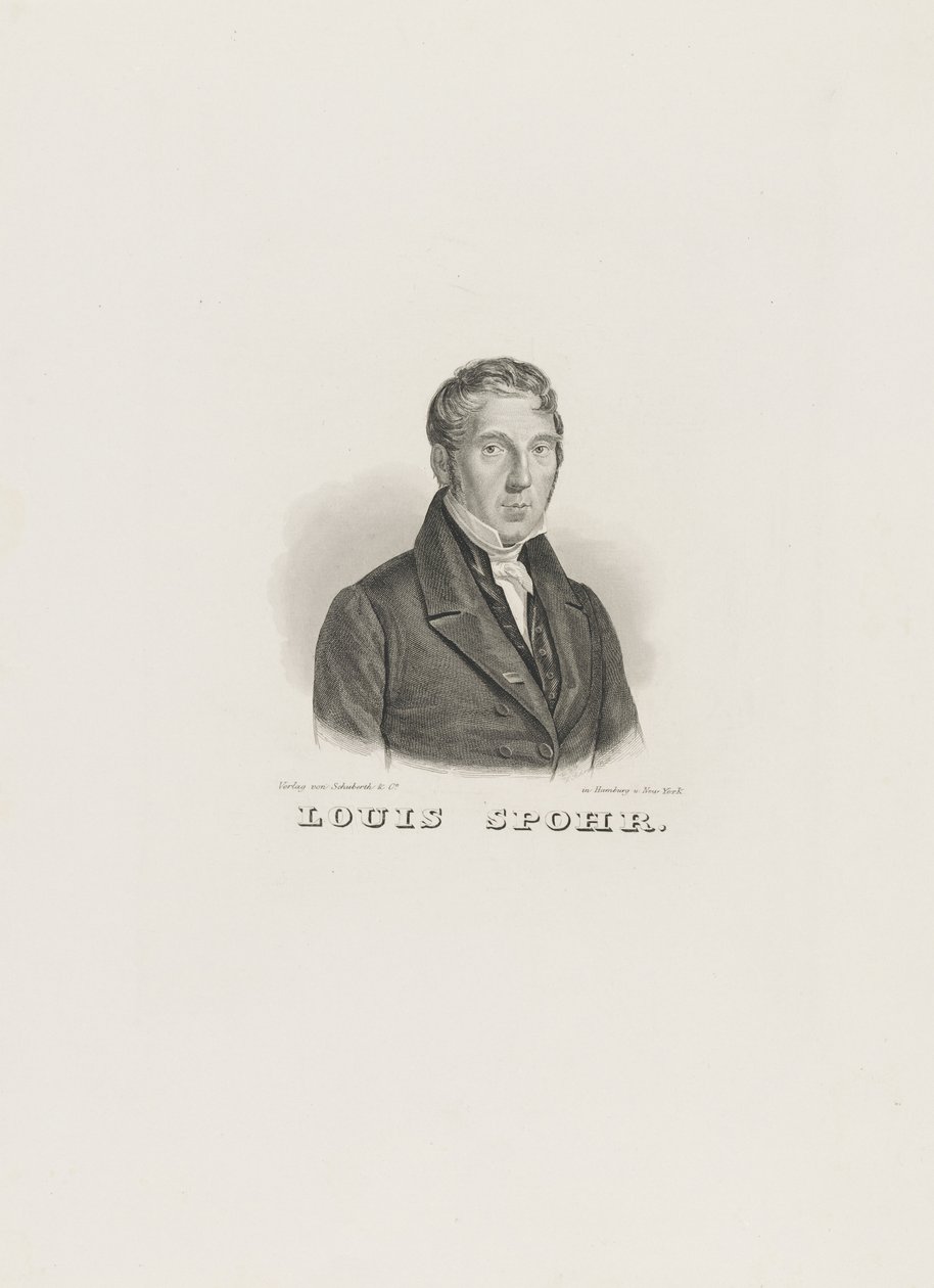Porträtt av Louis Spohr 1784-1859, ca. 1830-1840. av Unbekannt