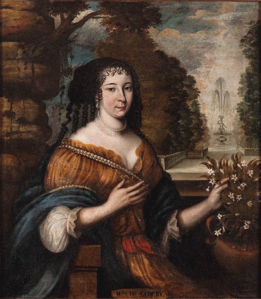 Porträtt av Madeleine de Scudéry 1607-1701, 1600-talet. av Unbekannt