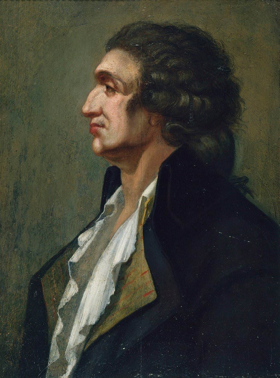 Porträtt av Marie Jean Antoine Nicolas Caritat, Marquis de Condorcet, 1700-talets andra hälft. av Unbekannt